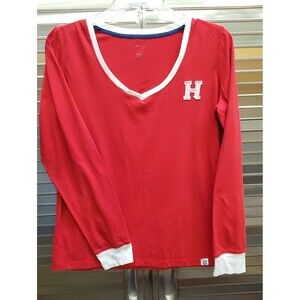 Vintage Tommy Hilfiger Red and White Long Sleeve T Shirt